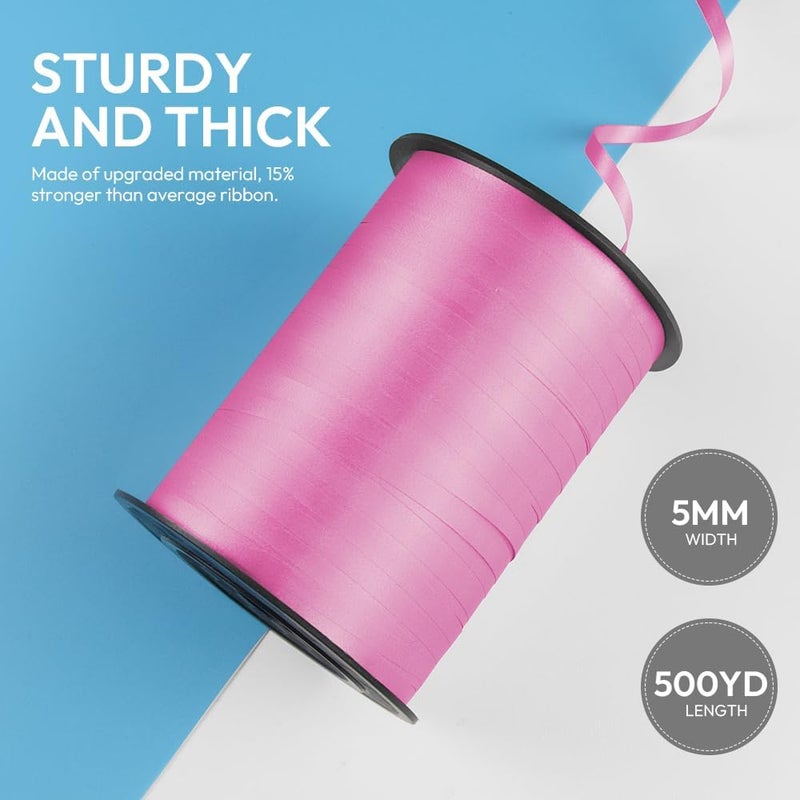 HimBen 500 Yards Curling Ribbon for Gift Wrapping, 3/16" Balloon String for Christmas Valentine Birthday Wedding Party Festival Decoration, Crafts, Flower Bouquet(Solid Pink) - Image 2